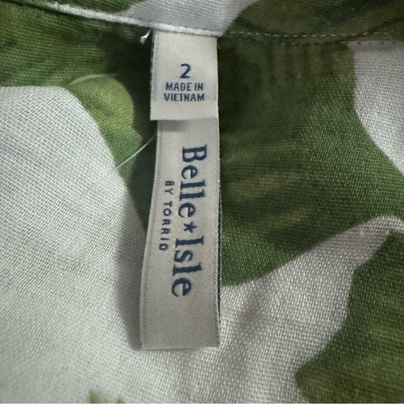 Torrid Belle Isle Popover Dolman Midi Dress Size 2X Palm Leaves Pockets - Picture 4 of 6